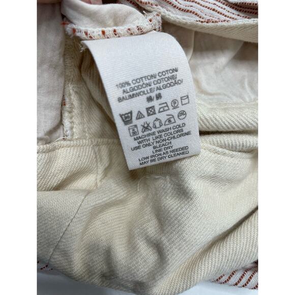 Free People Harem Pants Textured High Waist 0 Summer Beach Crop Nautical Stripes - Picture 12 of 16